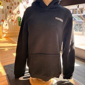 Men's Black Sherpa Hoodie Sweater - Unbranded